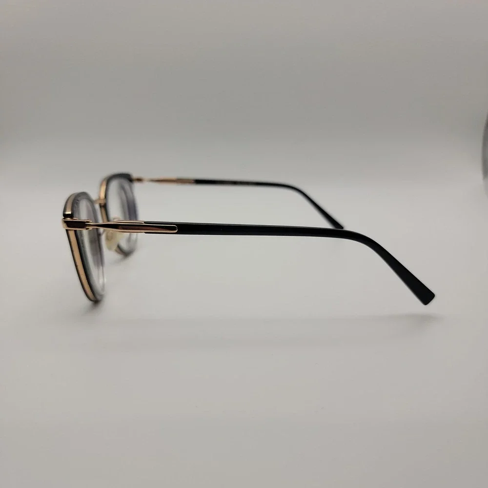 Warby Parker Whittier M Eyeglasses Frames Only 50-21-140 Black Gold CatEye Italy